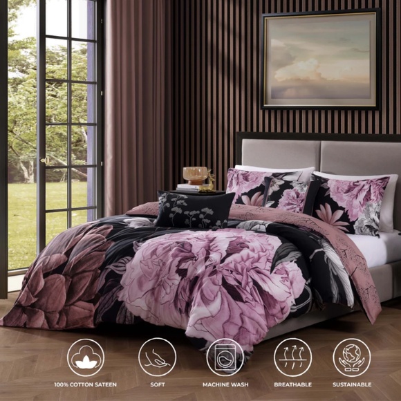 Bebejan Midnight Meadow Reversible King Comforter Set - Picture 3 of 6